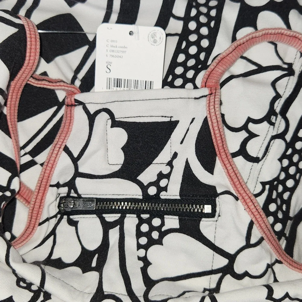 New FP Movement Free People Hot Shot Onesie S Padma Black Printed Combo Jumpsuit - Picture 12 of 16